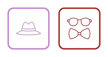 sombrero y hipster estilo icono vector