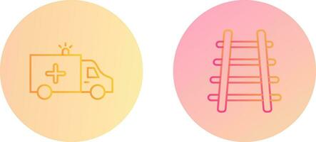 Ambulance and Train tack Icon vector