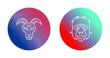 Goat and Gorilla Icon vector