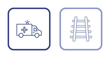 Ambulance and Train tack Icon vector