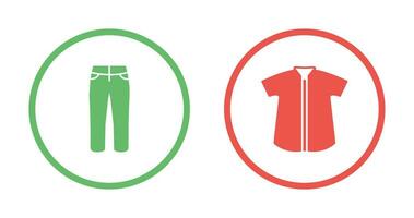 Trousers and Check Shirt Icon vector