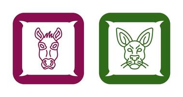 Donkey and Kangaroo Icon vector