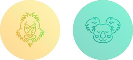 Mandrill and Koala Icon vector