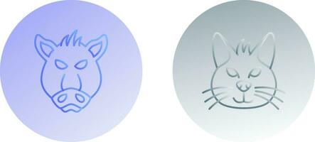 Pig and Cat Icon vector