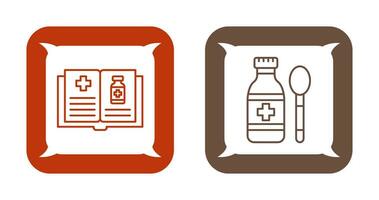 Medical Book and Syrup Icon vector