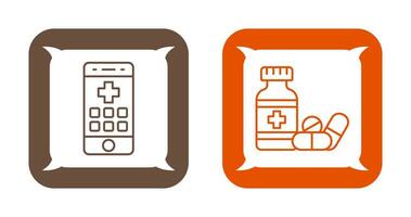 Emergency Call and Medicine Icon vector