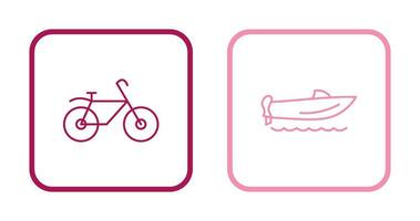 Bicycle and Speed Boat Icon vector