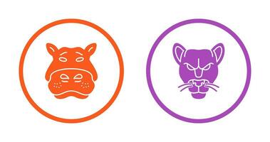 Panther an d Hippo Icon vector