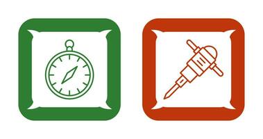 Compass and Drilling Icon vector