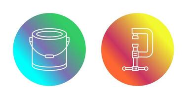 Paint Bucket and Clamp Icon vector