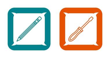 Pencil and Screwdriver Icon vector