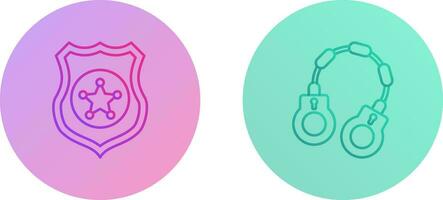 Police shield and Handcuff Icon vector