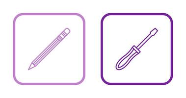 Pencil and Screwdriver Icon vector