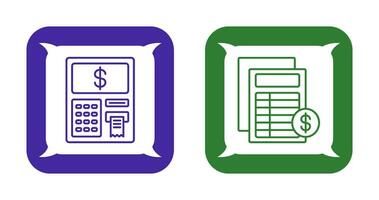 Atm and Invoice Icon vector