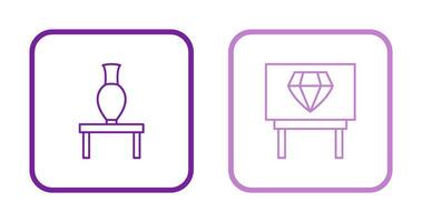 Vase Exhibit and Diamond Exhibit Icon vector