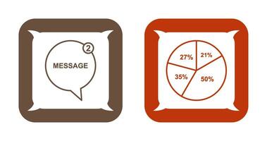 Message Bubbles and Pie Chart Icon vector