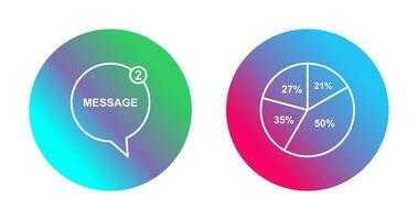 Message Bubbles and Pie Chart Icon vector