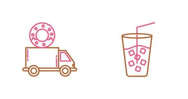 Delivery Truck and Cold Drink Icon vector