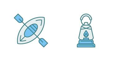 Kayak and Lamp Icon vector