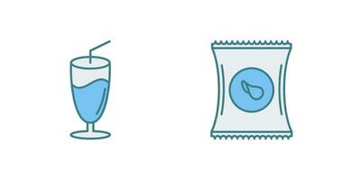 Milkshake and Chips Icon vector