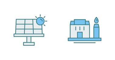 Solar Energy and Factory Icon vector