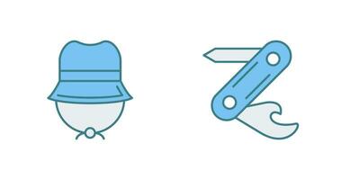 Camping Gas and Swiss Army Knife Icon vector