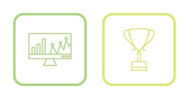 Online Stats and Award Icon vector