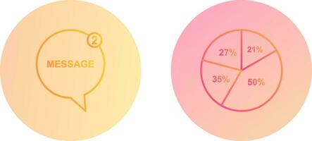 Message Bubbles and Pie Chart Icon vector