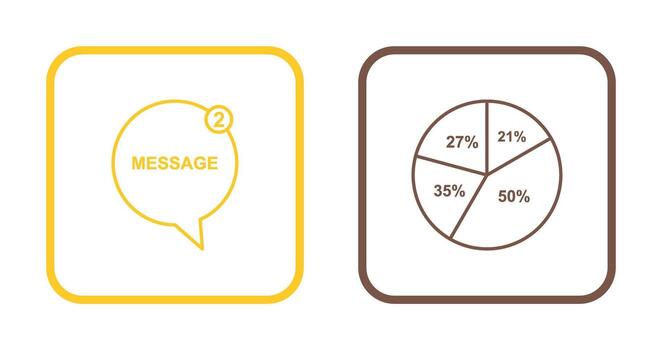 Message Bubbles and Pie Chart Icon vector