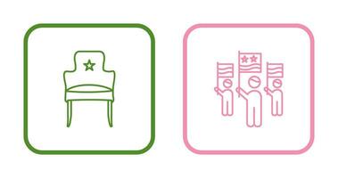 asiento y Campaña icono vector