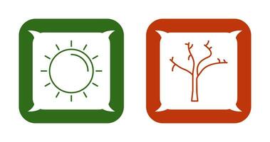 Sun and Tree Icon vector