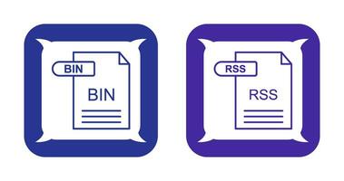 BIN and RSS Icon vector