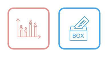 Giing Vote and Candidate and Graph Icon vector