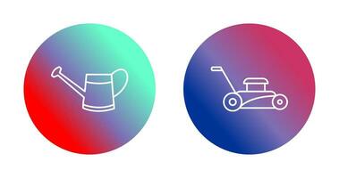 Watering tool and Lawn Mower Icon vector