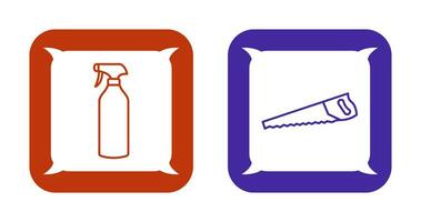 Spray bottle and Handsaw Icon vector