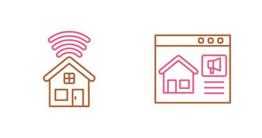 Smart house and Marketing Icon vector