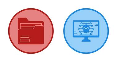 Folder and Malware Icon vector