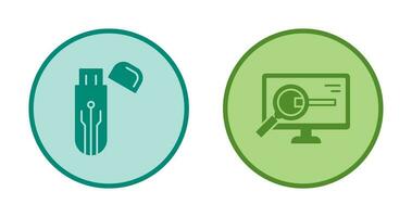 Usb and Search Icon vector