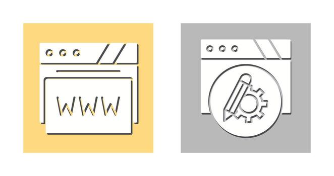 Setting and Web Browser Icon vector