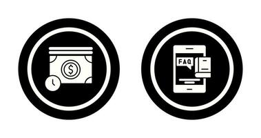Time is Mony and Faq Icon vector