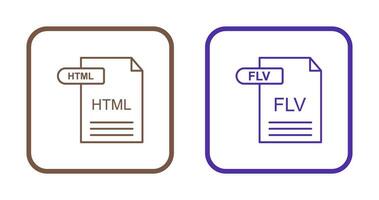 HTML and FLV Icon vector