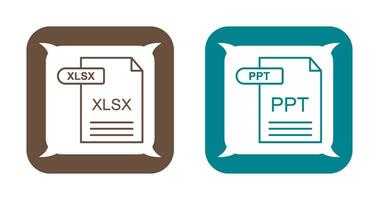 XLSX and PPT Icon vector