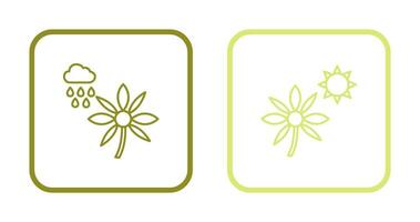 Flower with rain and Flower  Icon vector