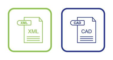 XML and CAD Icon vector