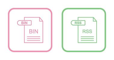 BIN and RSS Icon vector