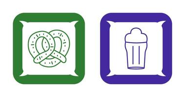 Pretzel and Pint of Beer Icon vector