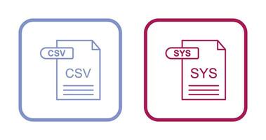 CSV and SYS Icon vector