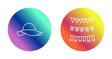 Garlands and Woman Hat Icon vector