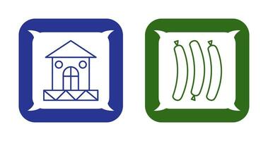 House and Hot Sausage Icon vector