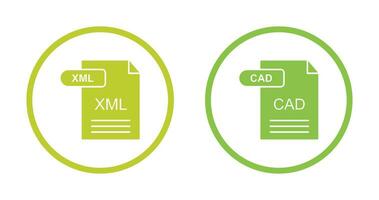 XML and CAD Icon vector